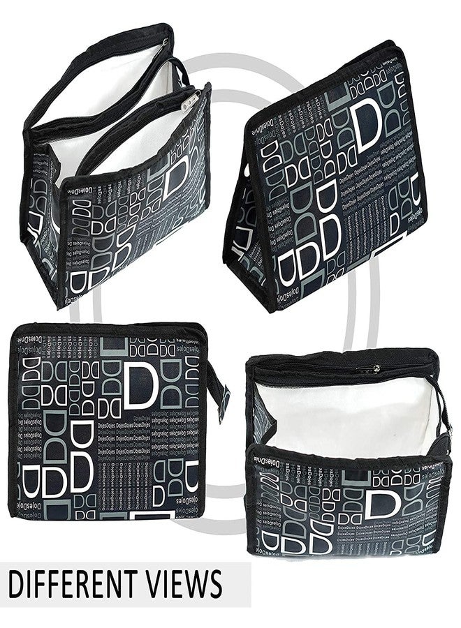 STACKRAID Set Of 3 Synthetic Toiletry Bag cosmetic travelling pouch toiletry bag makeup kit men for women (BLACK) - Image 5